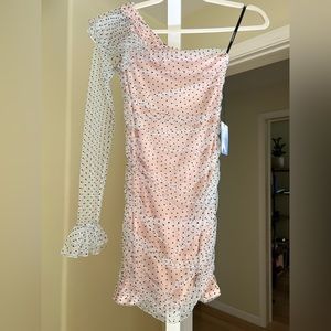[New] Majorelle one shoulder polka dot dress